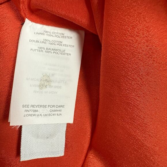 J Crew Top Red Eyelet Blouse Ruffle Lined Off the Shoulder Women's Size 4 - Picture 8 of 10